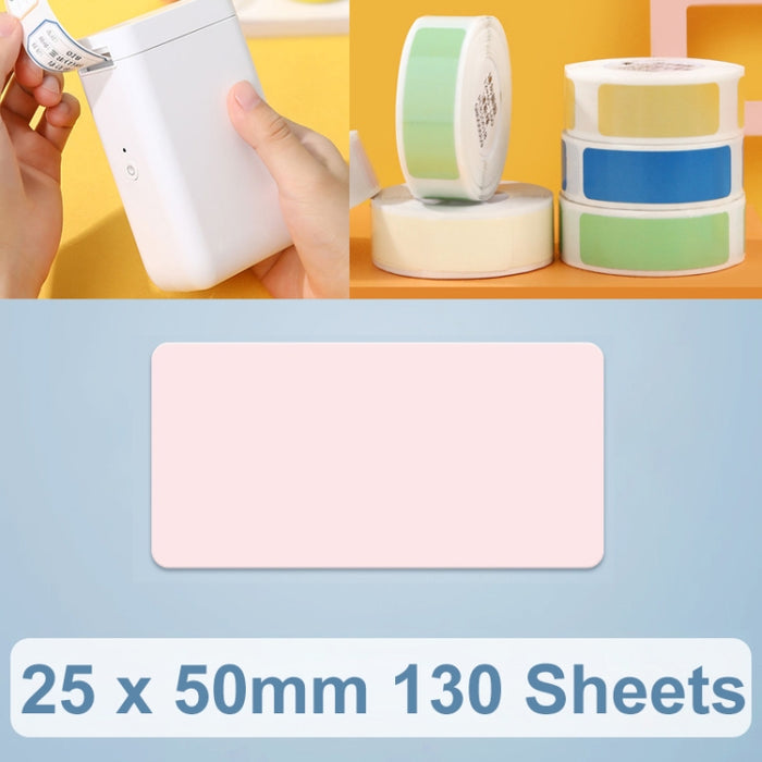 Adesivi in carta per etichette con stampa termica per NiiMbot D101 / D11, 25 x 50mm 130 Sheets Pink, 25 x 50mm 130 Sheets Mint Green, 25 x 50mm 130 Sheets Lemon Yellow