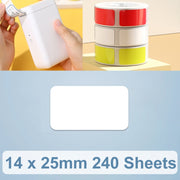 Adesivi in carta per etichette con stampa termica per NiiMbot D101 / D11, 10 x 25mm 240 Sheets White, 14 x 25mm 240 Sheets White, 10 x 25mm 240 Sheets Yellow, 14 x 25mm 240 Sheets Yellow, 10 x 25mm 240 Sheets Red, 14 x 25mm 240 Sheets Red