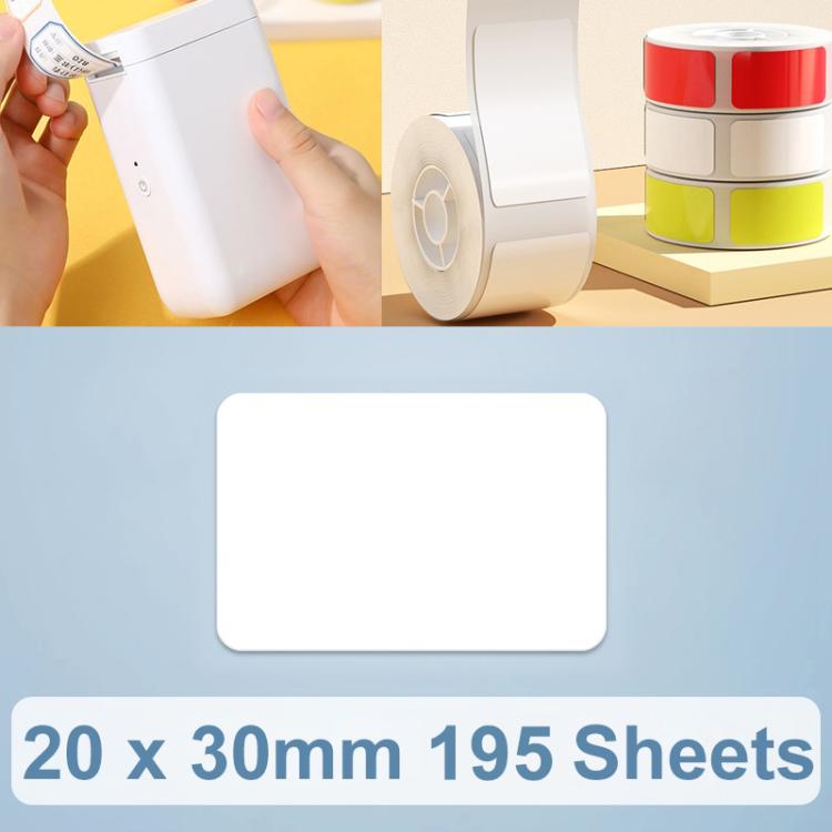 Adesivi in carta per etichette con stampa termica per NiiMbot D101 / D11, 20 x 30 mm 210 Sheets White, 20 x 40mm 160 Sheets White, 20 x 45mm 150 Sheets White, 25 x 30mm 210 Sheets White