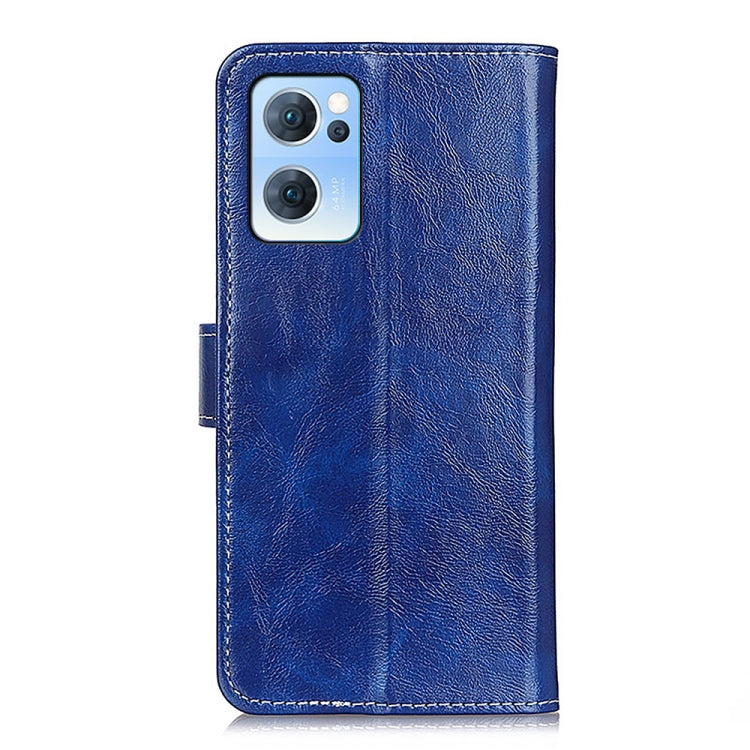 Custodia per cellulare in pelle a vibrazione orizzontale con struttura retrò Crazy Horse, For OPPO Reno7 5G, For OPPO Reno7 Pro 5G