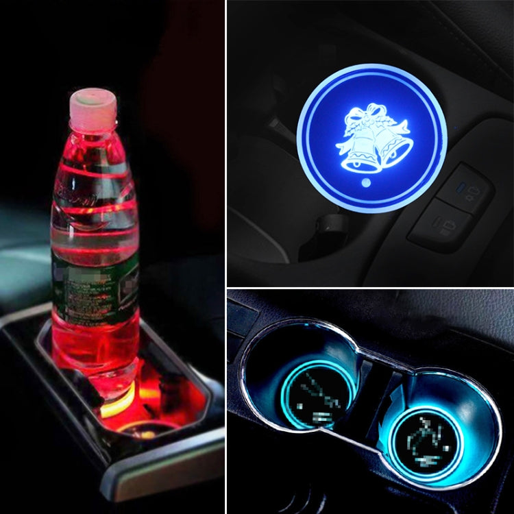 Auto Acrilico Colorato Caricatore USB Tazza di Acqua Scanalatura LED Atmosfera Luce, Bell, Santa Claus, Christmas Deer, Christmas Hat, Christmas Tree, Christmas, Glove, Socks, Snowflake, English Deer, English Christmas, English Tree