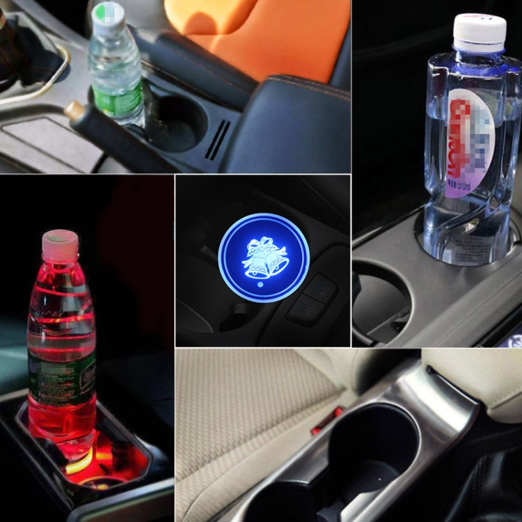 Auto Acrilico Colorato Caricatore USB Tazza di Acqua Scanalatura LED Atmosfera Luce, Bell, Santa Claus, Christmas Deer, Christmas Hat, Christmas Tree, Christmas, Glove, Socks, Snowflake, English Deer, English Christmas, English Tree