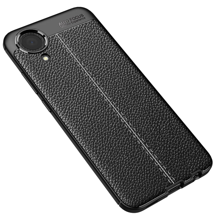 Custodia per telefono antiurto in TPU con texture Litchi, For Samsung Galaxy A03 Core