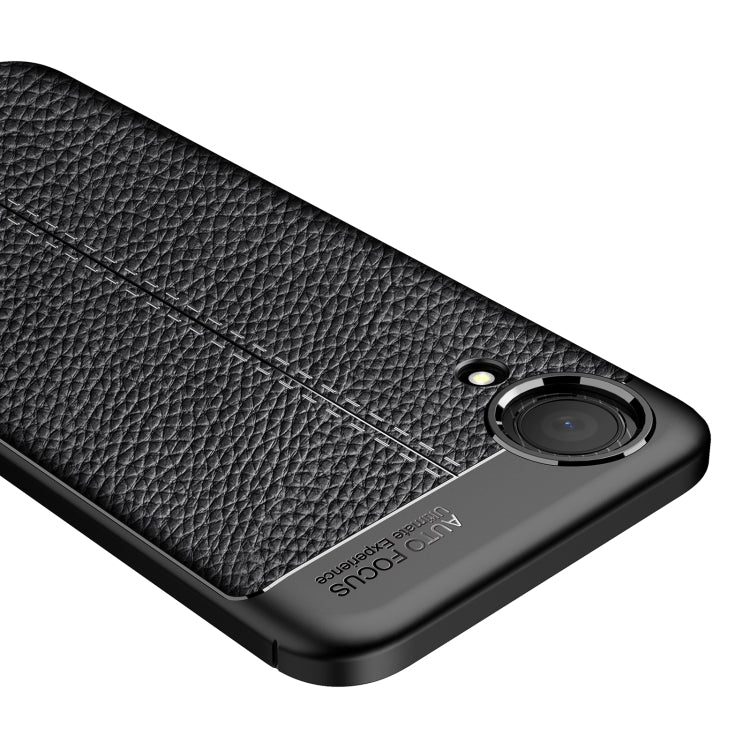 Custodia per telefono antiurto in TPU con texture Litchi, For Samsung Galaxy A03 Core