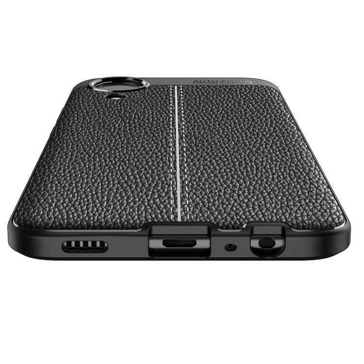 Custodia per telefono antiurto in TPU con texture Litchi, For Samsung Galaxy A03 Core
