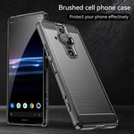 Custodia per telefono in TPU con trama in fibra di carbonio spazzolato, For Sony Xperia Pro-I