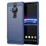 Custodia per telefono in TPU con trama in fibra di carbonio spazzolato, For Sony Xperia Pro-I