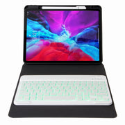 Custodia in pelle per tastiera Bluetooth con retroilluminazione monocromatica H-102S con supporto triplo posteriore, For iPad 10.2 2020 & 2019 / Pro 10.5 inch, For iPad 9.7 2018 & 2017, For iPad Pro 11 inch 2021 & 2020 & 2018 / Air 2020 10.9