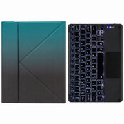 Custodia in pelle per tastiera Bluetooth con retroilluminazione touch H-097CS con supporto triplo posteriore, For iPad 9.7 2018 & 2017, For iPad Pro 11 inch 2021 & 2020 & 2018 / Air 2020 10.9