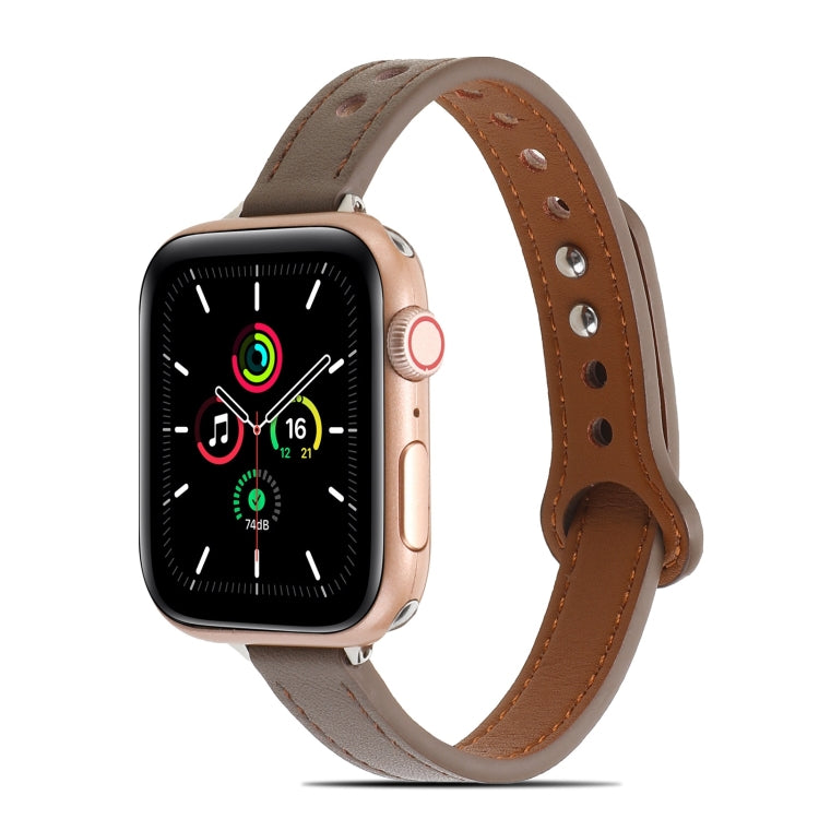 Cinturino in pelle con doppio rivetto per Apple Watch Series, 7 41mm / 6&SE&5&4 40mm / 3&2&1 38mm, 7 45mm / 6&SE&5&4 44mm / 3&2&1 42mm