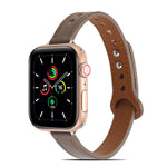 Cinturino in pelle con doppio rivetto per Apple Watch Series, 7 41mm / 6&SE&5&4 40mm / 3&2&1 38mm, 7 45mm / 6&SE&5&4 44mm / 3&2&1 42mm