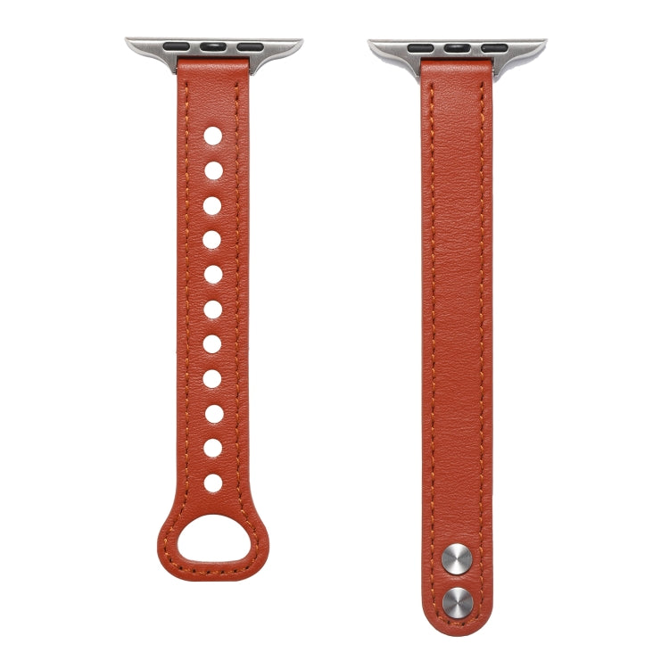 Cinturino in pelle con doppio rivetto per Apple Watch Series, 7 41mm / 6&SE&5&4 40mm / 3&2&1 38mm, 7 45mm / 6&SE&5&4 44mm / 3&2&1 42mm