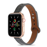 Cinturino in pelle con doppio rivetto per Apple Watch Series, 7 41mm / 6&SE&5&4 40mm / 3&2&1 38mm, 7 45mm / 6&SE&5&4 44mm / 3&2&1 42mm