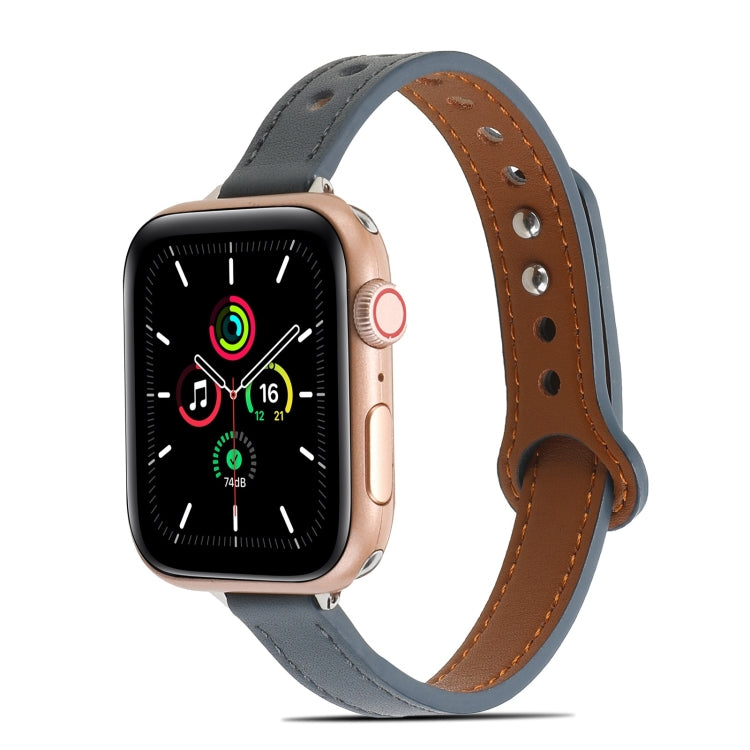 Cinturino in pelle con doppio rivetto per Apple Watch Series, 7 41mm / 6&SE&5&4 40mm / 3&2&1 38mm, 7 45mm / 6&SE&5&4 44mm / 3&2&1 42mm