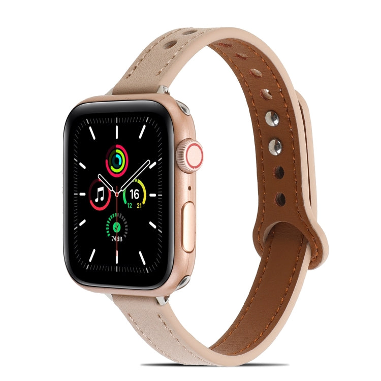 Cinturino in pelle con doppio rivetto per Apple Watch Series, 7 41mm / 6&SE&5&4 40mm / 3&2&1 38mm, 7 45mm / 6&SE&5&4 44mm / 3&2&1 42mm
