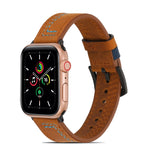 Cinturino in pelle opaca da cucire per Apple Watch Series, 7 41mm / 6&SE&5&4 40mm / 3&2&1 38mm, 7 45mm / 6&SE&5&4 44mm / 3&2&1 42mm