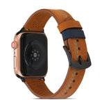 Cinturino in pelle opaca da cucire per Apple Watch Series, 7 41mm / 6&SE&5&4 40mm / 3&2&1 38mm, 7 45mm / 6&SE&5&4 44mm / 3&2&1 42mm