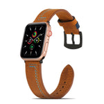 Cinturino in pelle opaca da cucire per Apple Watch Series, 7 41mm / 6&SE&5&4 40mm / 3&2&1 38mm, 7 45mm / 6&SE&5&4 44mm / 3&2&1 42mm