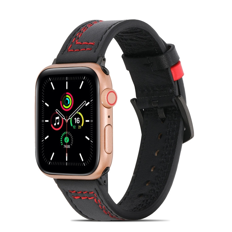 Cinturino in pelle opaca da cucire per Apple Watch Series, 7 41mm / 6&SE&5&4 40mm / 3&2&1 38mm, 7 45mm / 6&SE&5&4 44mm / 3&2&1 42mm