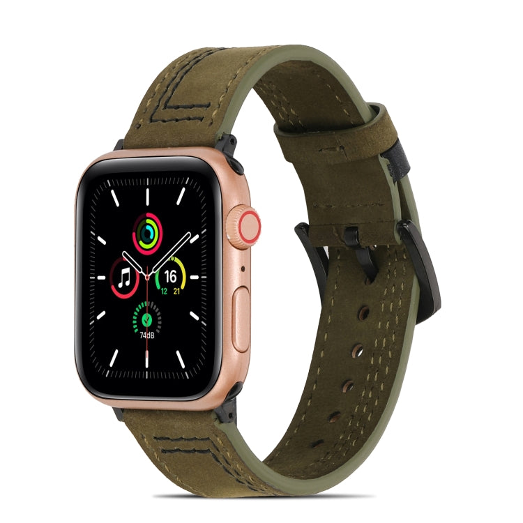 Cinturino in pelle opaca da cucire per Apple Watch Series, 7 41mm / 6&SE&5&4 40mm / 3&2&1 38mm, 7 45mm / 6&SE&5&4 44mm / 3&2&1 42mm