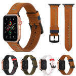 Cinturino in pelle opaca da cucire per Apple Watch Series, 7 41mm / 6&SE&5&4 40mm / 3&2&1 38mm, 7 45mm / 6&SE&5&4 44mm / 3&2&1 42mm