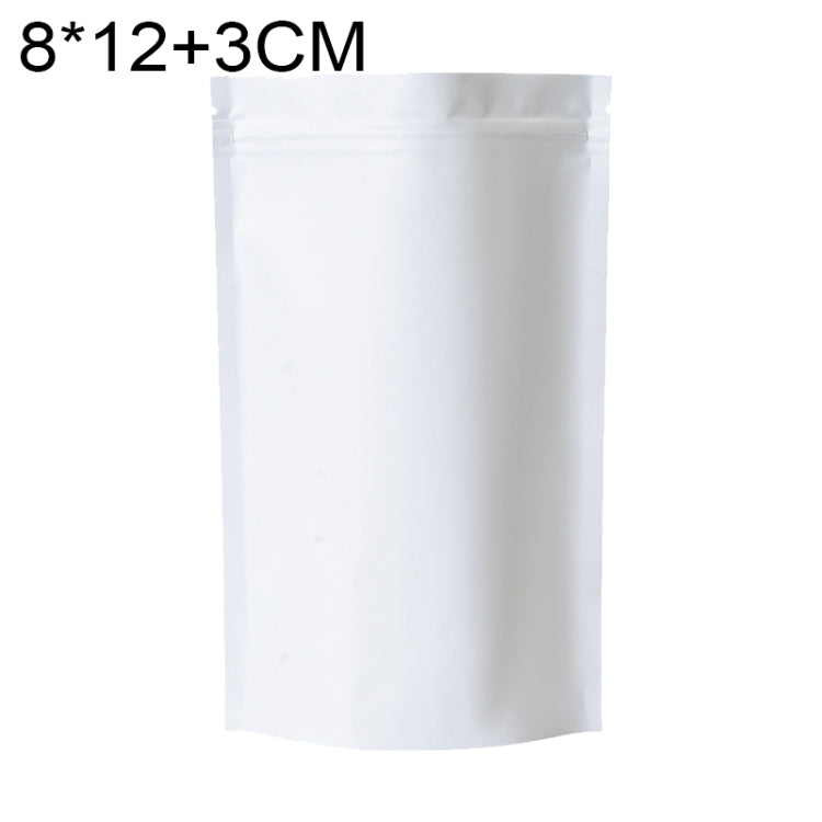 100 buste stand-up per snack in lamina di alluminio opaco, 8x12+3cm, 9x13+3cm