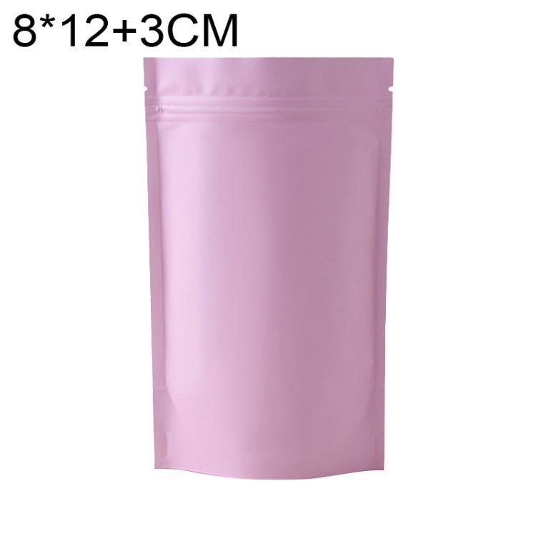 100 buste stand-up per snack in lamina di alluminio opaco, 8x12+3cm, 9x13+3cm
