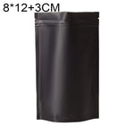 100 buste stand-up per snack in lamina di alluminio opaco, 8x12+3cm, 9x13+3cm