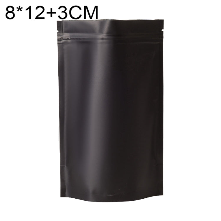 100 buste stand-up per snack in lamina di alluminio opaco, 8x12+3cm, 9x13+3cm
