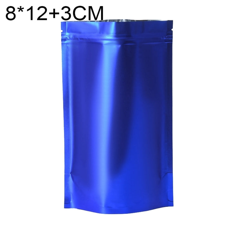 100 buste stand-up per snack in lamina di alluminio opaco, 8x12+3cm, 9x13+3cm
