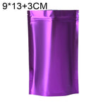 100 buste stand-up per snack in lamina di alluminio opaco, 8x12+3cm, 9x13+3cm