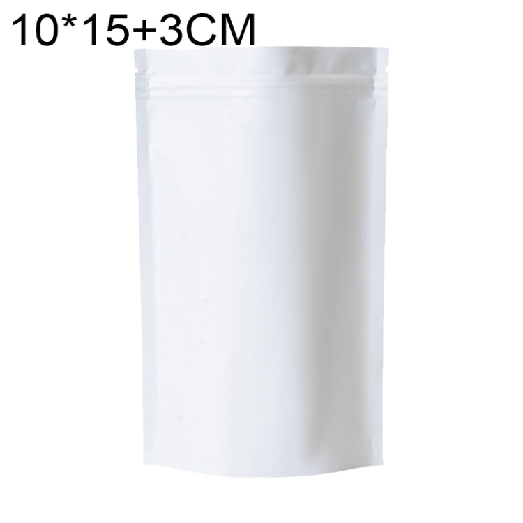 100 buste stand-up per snack in lamina di alluminio opaco, 10x15+3cm, 12x20+4cm