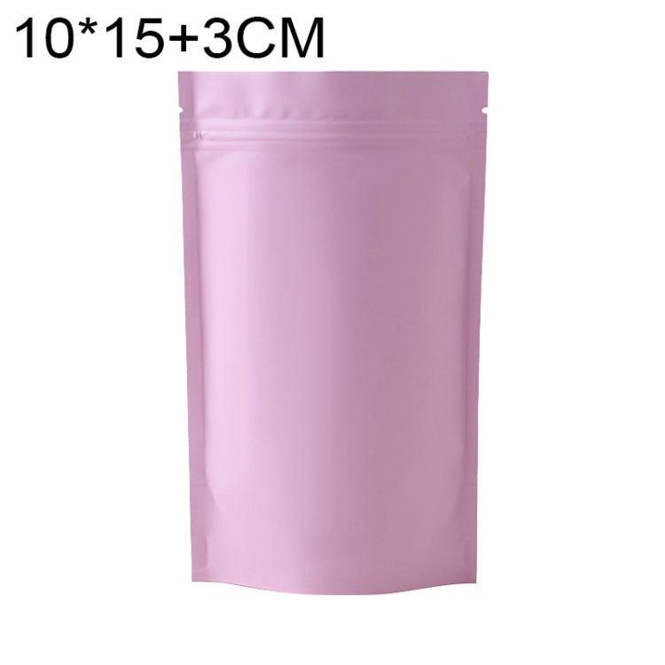 100 buste stand-up per snack in lamina di alluminio opaco, 10x15+3cm, 12x20+4cm