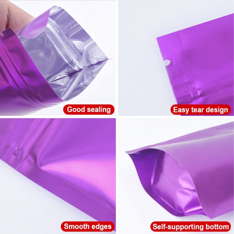 100 buste stand-up per snack in lamina di alluminio opaco, 10x15+3cm, 12x20+4cm