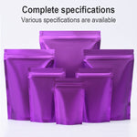 100 buste stand-up per snack in lamina di alluminio opaco, 10x15+3cm, 12x20+4cm