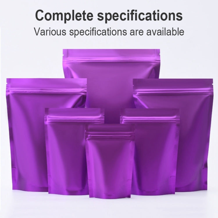 100 buste stand-up per snack in lamina di alluminio opaco, 10x15+3cm, 12x20+4cm