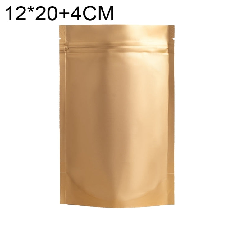 100 buste stand-up per snack in lamina di alluminio opaco, 10x15+3cm, 12x20+4cm