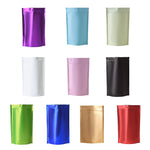 100 buste stand-up per snack in lamina di alluminio opaco, 14x20+4cm, 15x22+4cm