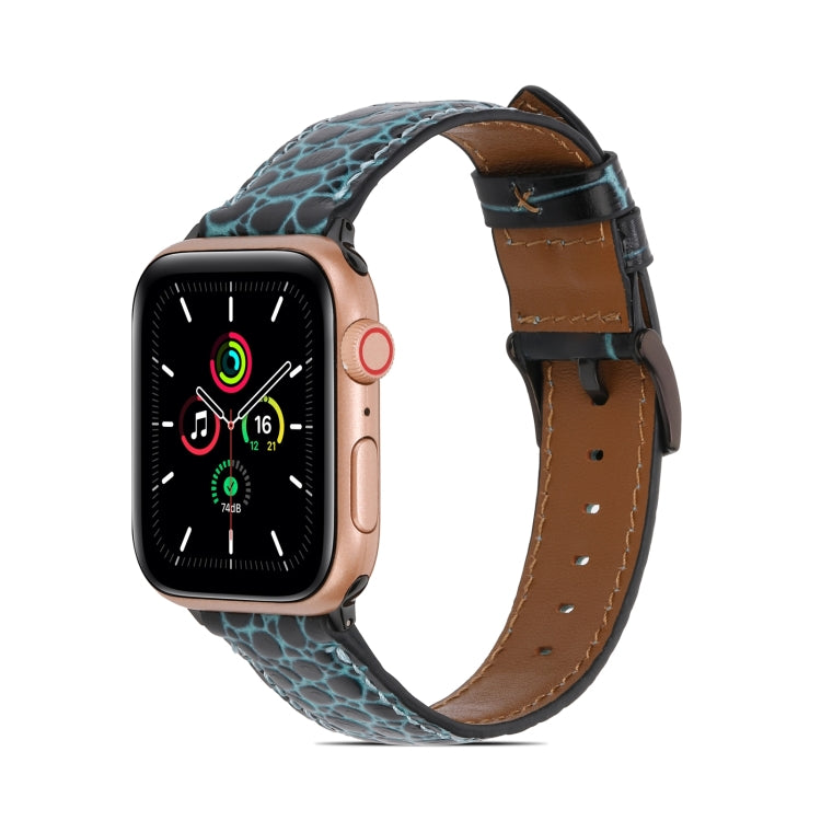 Cinturino in pelle con texture coccodrillo per Apple Watch Series, 7 41mm / 6&SE&5&4 40mm / 3&2&1 38mm, 7 45mm / 6&SE&5&4 44mm / 3&2&1 42mm