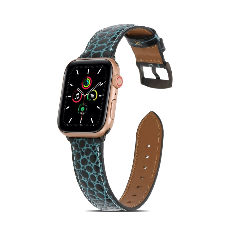 Cinturino in pelle con texture coccodrillo per Apple Watch Series, 7 41mm / 6&SE&5&4 40mm / 3&2&1 38mm, 7 45mm / 6&SE&5&4 44mm / 3&2&1 42mm