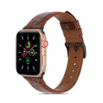 Cinturino in pelle con texture coccodrillo per Apple Watch Series, 7 41mm / 6&SE&5&4 40mm / 3&2&1 38mm, 7 45mm / 6&SE&5&4 44mm / 3&2&1 42mm