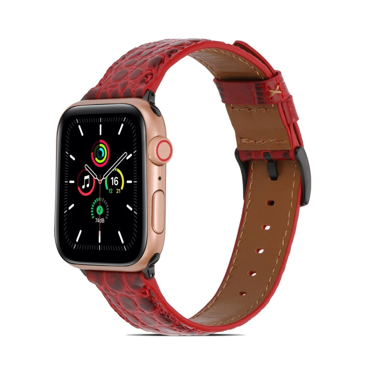 Cinturino in pelle con texture coccodrillo per Apple Watch Series, 7 41mm / 6&SE&5&4 40mm / 3&2&1 38mm, 7 45mm / 6&SE&5&4 44mm / 3&2&1 42mm