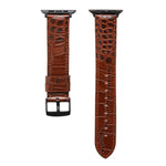 Cinturino in pelle con texture coccodrillo per Apple Watch Series, 7 41mm / 6&SE&5&4 40mm / 3&2&1 38mm, 7 45mm / 6&SE&5&4 44mm / 3&2&1 42mm
