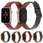 Cinturino in pelle con texture coccodrillo per Apple Watch Series, 7 41mm / 6&SE&5&4 40mm / 3&2&1 38mm, 7 45mm / 6&SE&5&4 44mm / 3&2&1 42mm