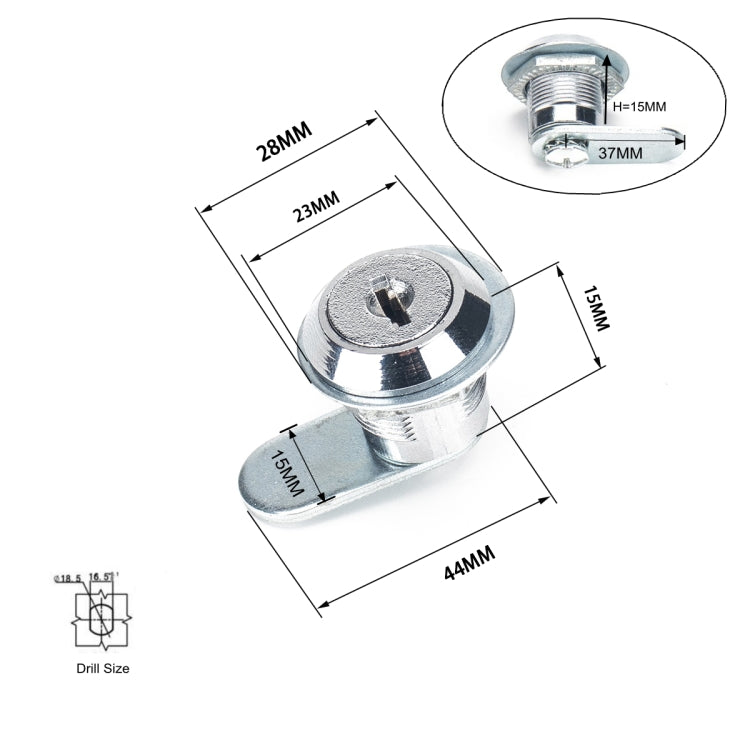 Serrature a camma per cassetti e armadietti con cilindro da 15 mm, A2921-01, A2922-01 2 in 1, A2922-02 4 in 1