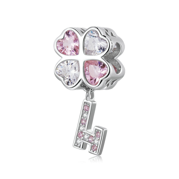 Accessori per collana braccialetto fai-da-te con perline quadrifoglio in argento sterling S925, Heart Four-leaf Clover