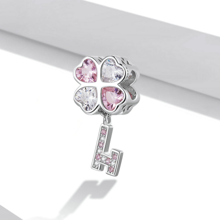 Accessori per collana braccialetto fai-da-te con perline quadrifoglio in argento sterling S925, Heart Four-leaf Clover