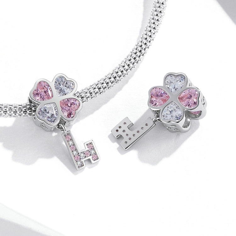 Accessori per collana braccialetto fai-da-te con perline quadrifoglio in argento sterling S925, Heart Four-leaf Clover