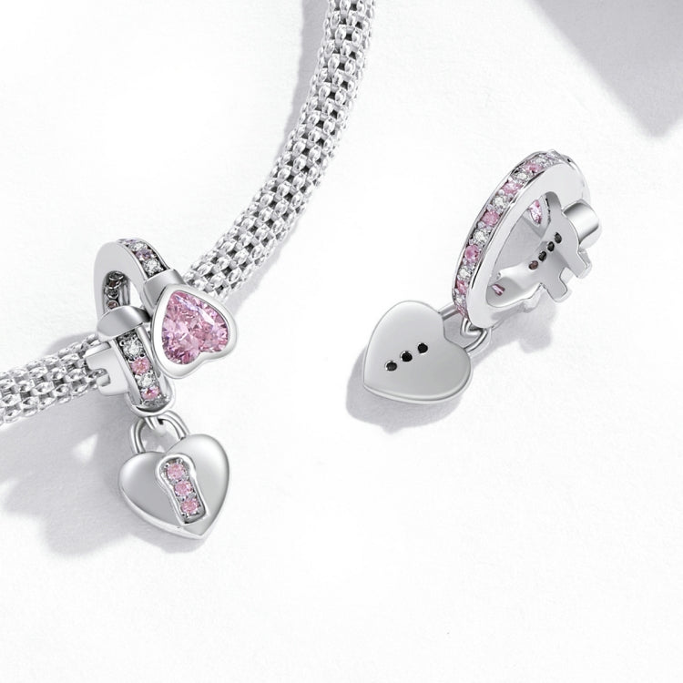 Accessori per collana braccialetto fai-da-te con ciondolo a forma di cuore in argento sterling S925, Heart Lock