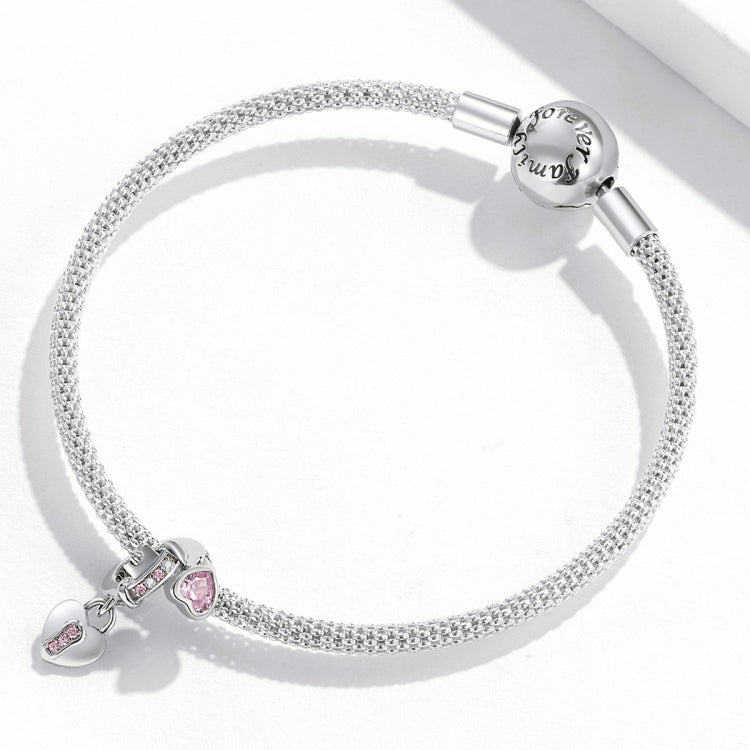 Accessori per collana braccialetto fai-da-te con ciondolo a forma di cuore in argento sterling S925, Heart Lock